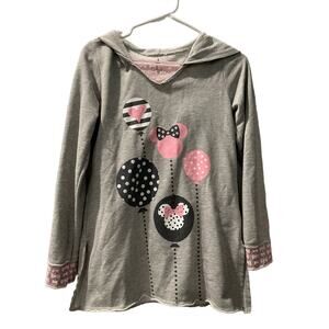 Disney Parks Minnie Mouse Balloons Hoodie Long Sleeve Gray XL‎